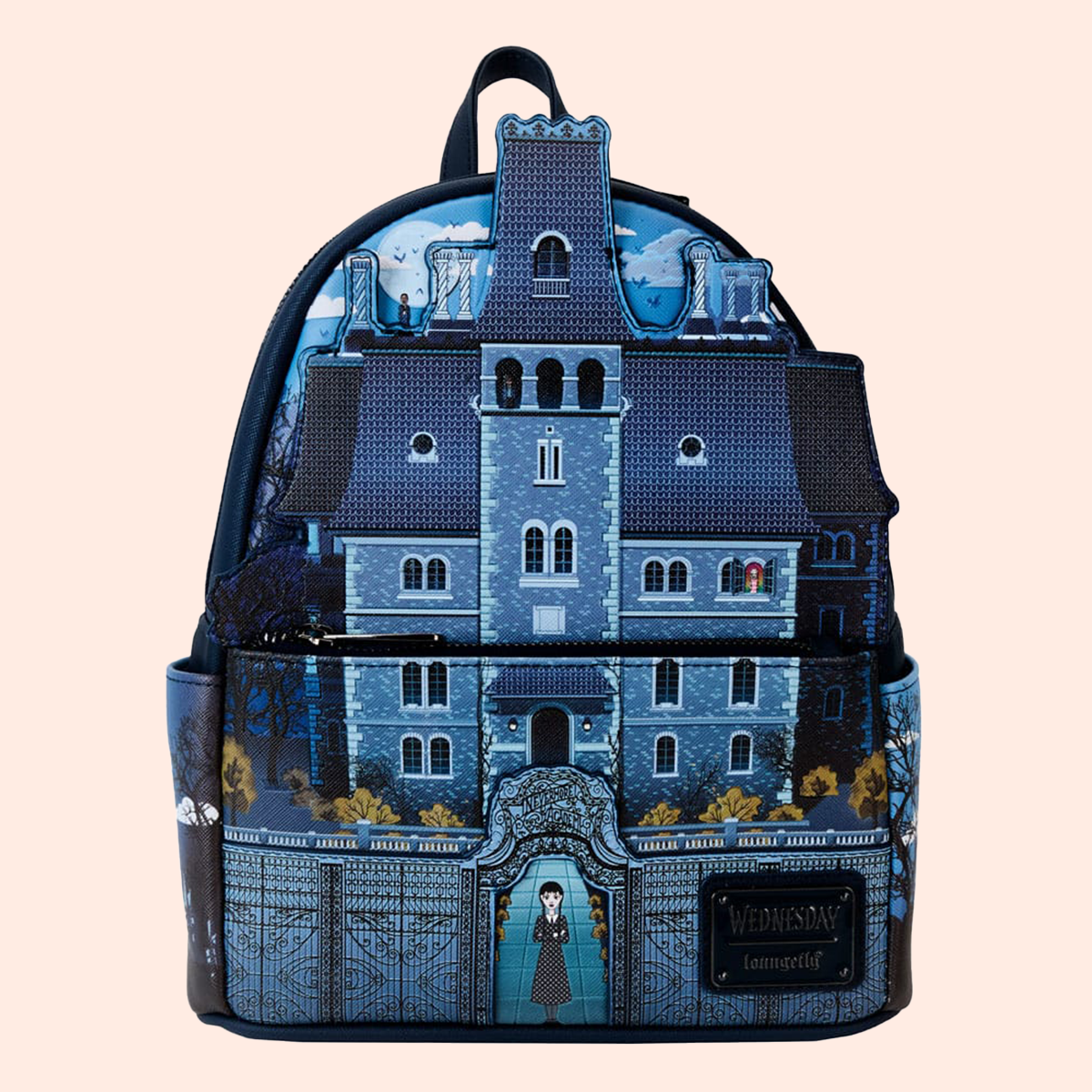 Wednesday by Loungefly sac à dos Mini Nevermore Academy face